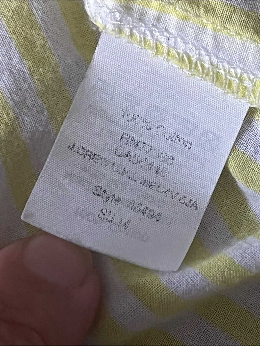 J. Crew Yellow and White Striped Casual Button-Down Shirt. 100% Cotton.